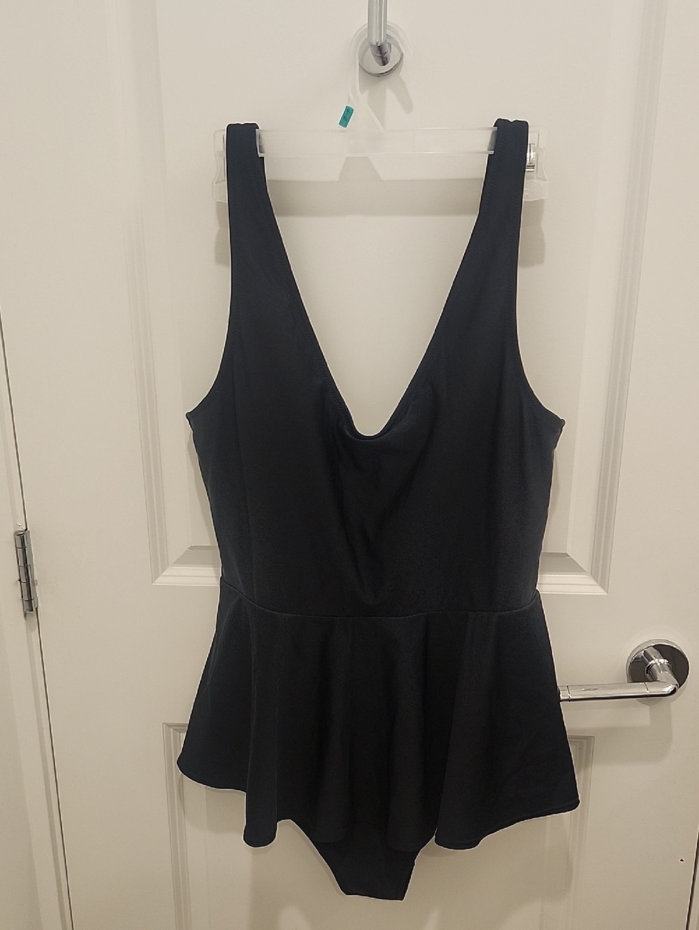 NWT Old Navy Black Peplum One-Piece Swimsuit Womens XL Tall